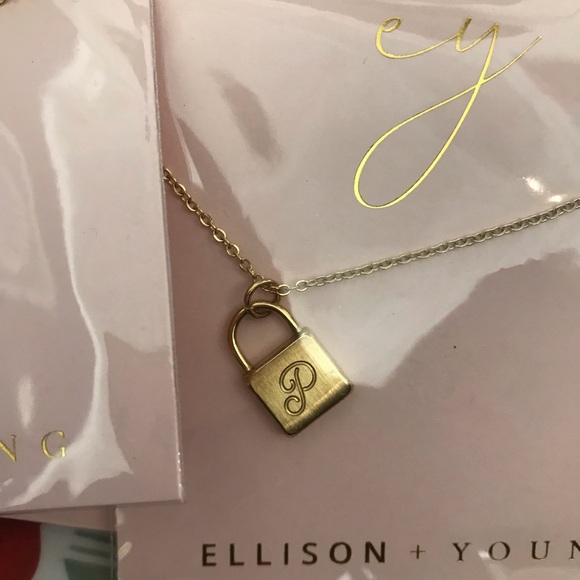 Scripted notes Initial Lock Necklace - Picture 3 of 7
